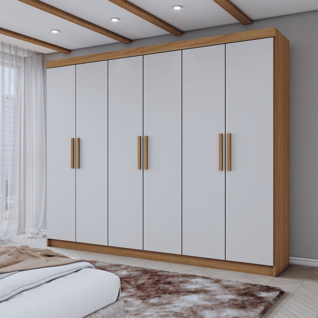 Guarda-Roupa Casal Aurora 6 Portas 2 Gavetas Guarda-Roupa Casal Aurora 6 Portas 2 Gavetas
