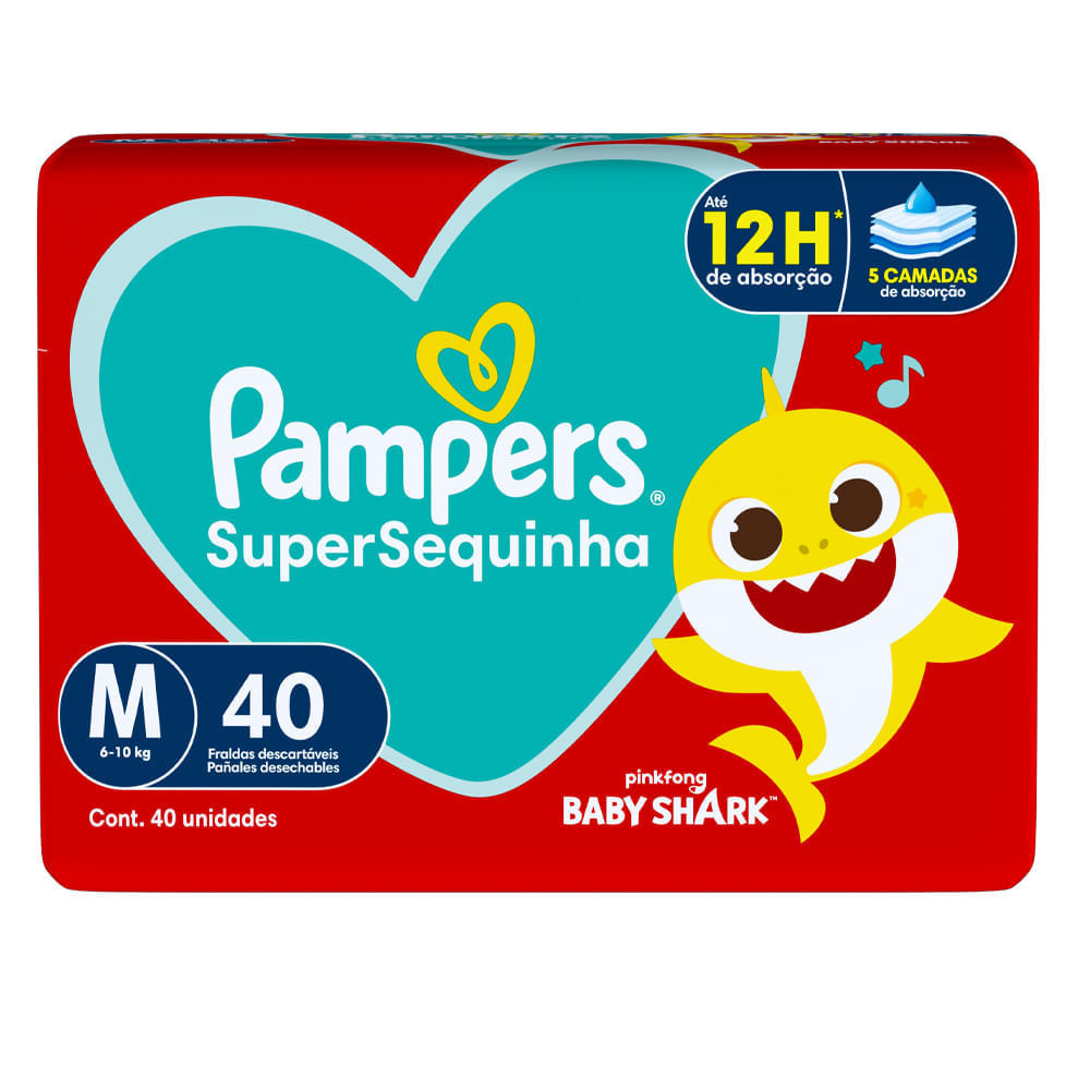 Fralda Descartável Pampers Supersequinha Mega M 40 Unidades Fralda Descartável Pampers Supersequinha Mega M 40 Unidades