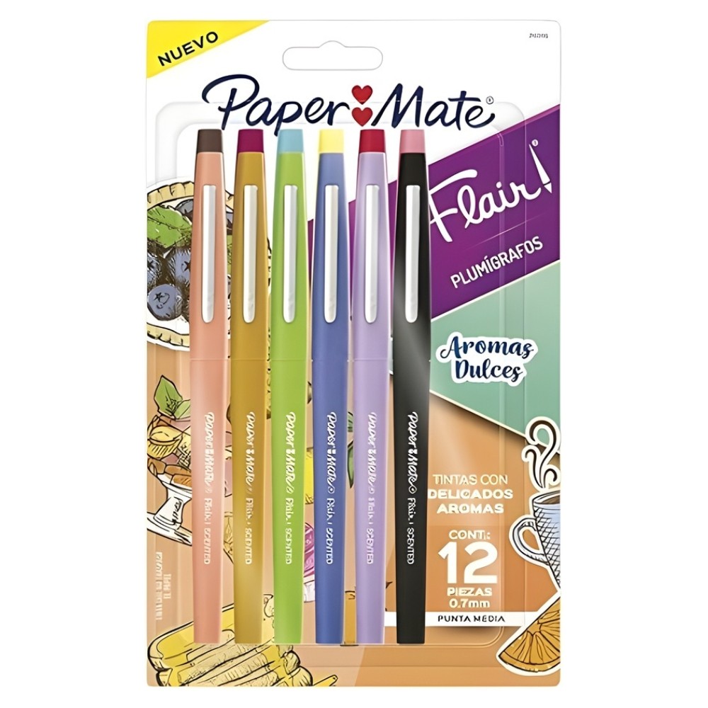 Caneta Hidrográfica Paper Mate Flair Scented 12 Cores 0.7mm Aromas – 2163195 Caneta Hidrográfica Paper Mate Flair Scented 12 Cores 0.7mm Aromas – 2163195