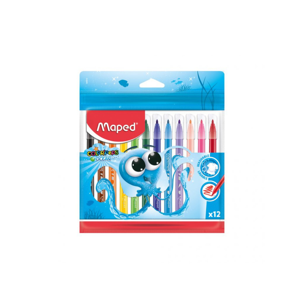 Canetinha Hidrográfica Color Peps Ocean Polvo 12 Cores – Maped Canetinha Hidrográfica Color Peps Ocean Polvo 12 Cores – Maped