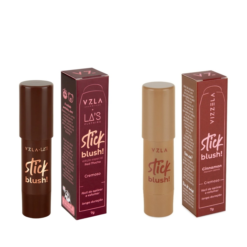 Kit Blush Stick Cinnamon + Blush Red Mocha La’s Original Vegano Vizzela Kit Blush Stick Cinnamon + Blush Red Mocha La’s Original Vegano Vizzela