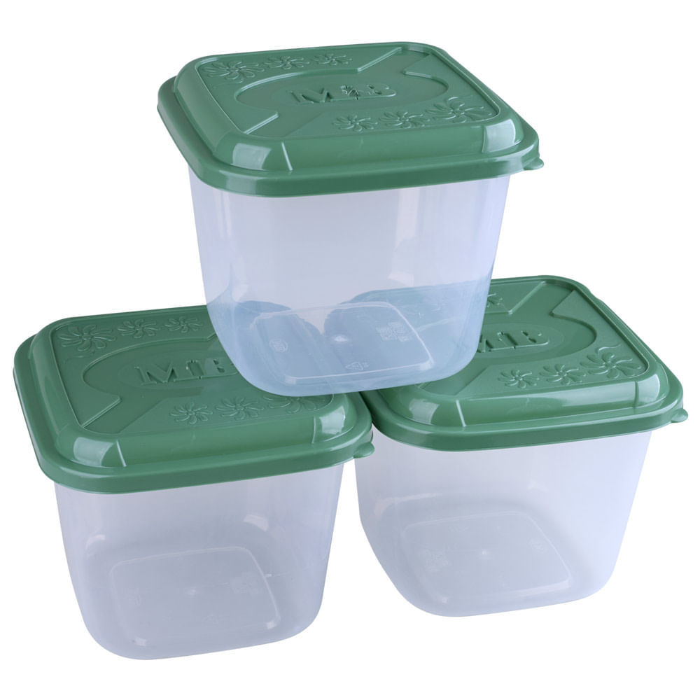 Conjunto de Potes Plásticos Mb Everyday com 3 Peças 1,3L – Item Sortido Conjunto de Potes Plásticos Mb Everyday com 3 Peças 1,3L – Item Sortido