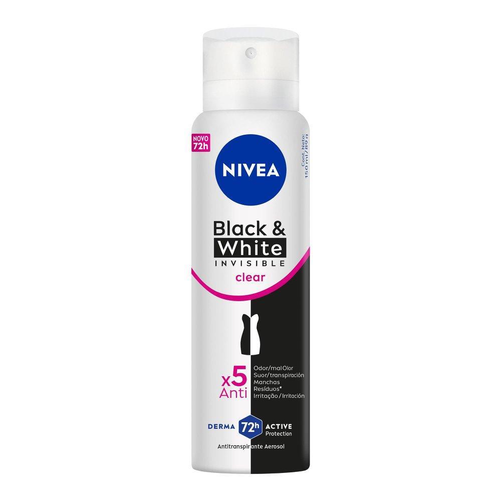 Desodorante Aerossol NIVEA Black & White INVISIBLE Clear 150ml Desodorante Aerossol NIVEA Black & White INVISIBLE Clear 150ml