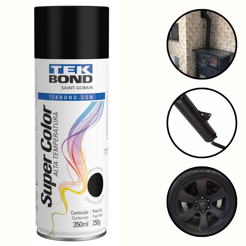 Tinta Spray Tek Bond Preto Fosco Uso Geral 350ml Tinta Spray Tek Bond Preto Fosco Uso Geral 350ml