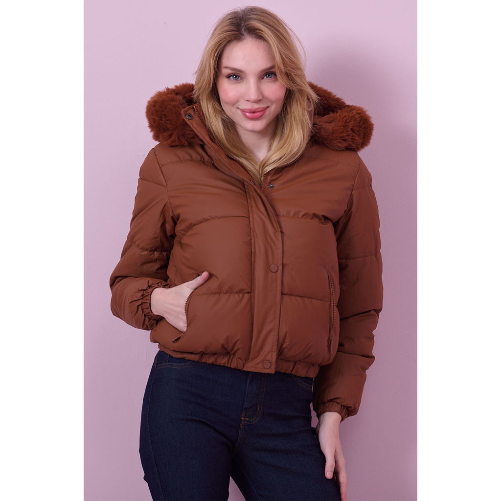 Jaqueta Puffer Com Capuz Planet Girls Caramelo Jaqueta Puffer Com Capuz Planet Girls Caramelo
