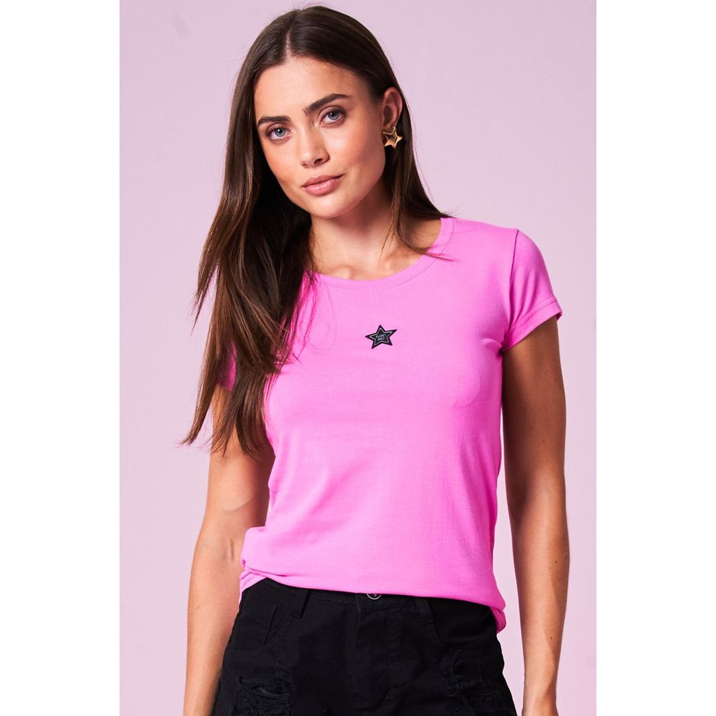 Camiseta Feminina Silk Logo Planet Girls Rosa Camiseta Feminina Silk Logo Planet Girls Rosa