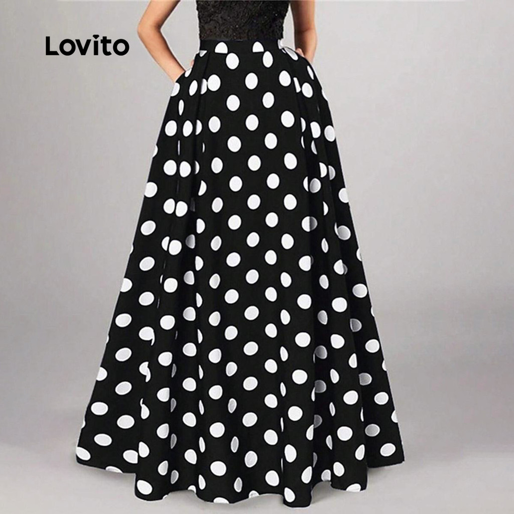 Lovito Saias Boho Saia De Bolinhas Pom Para Mulheres LNL69117 Lovito Saias Boho Saia De Bolinhas Pom Para Mulheres LNL69117