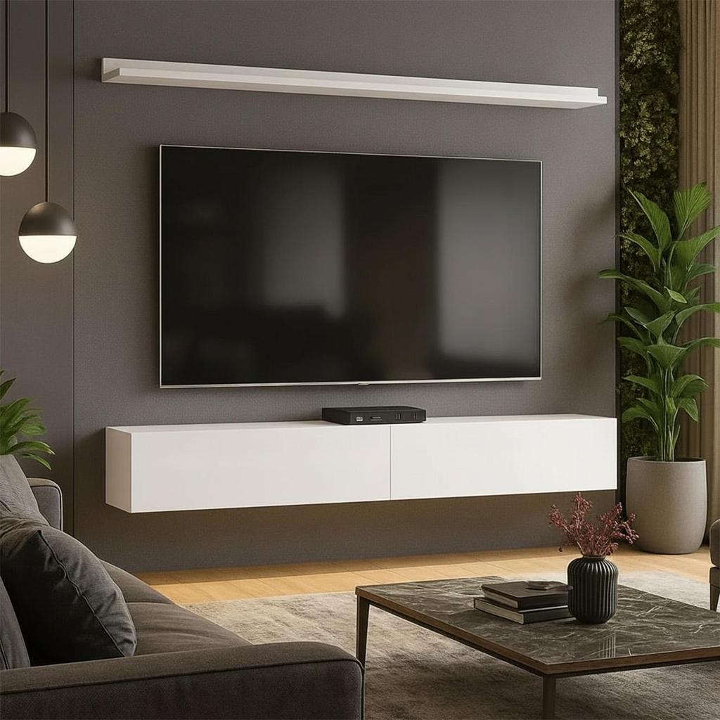 Bancada Suspensa e Prateleira 197cm Slat Z49 Branco – Mpozenato Bancada Suspensa e Prateleira 197cm Slat Z49 Branco – Mpozenato