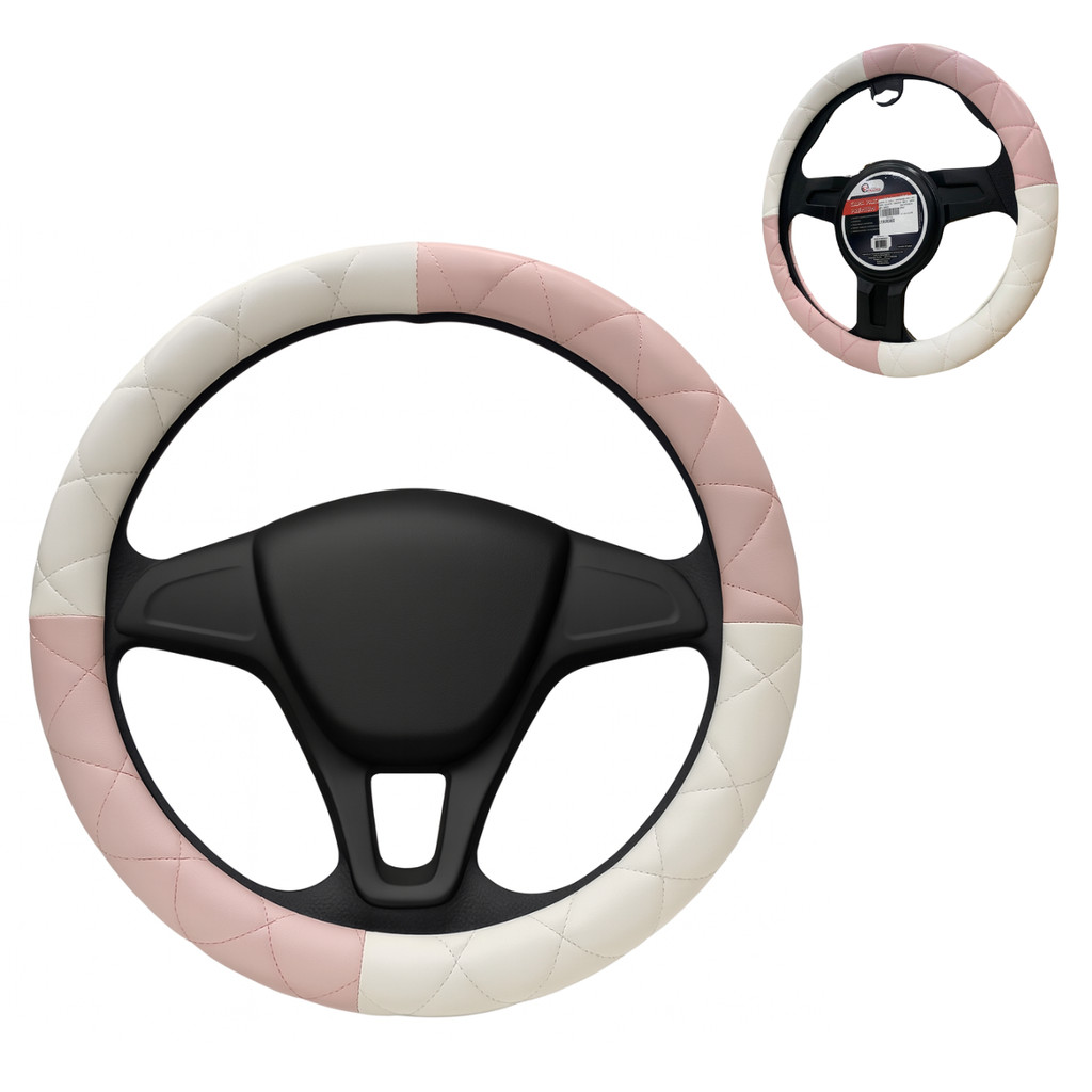 Capa de Couro Feminina de Volante 38cm Branco e Rosa Capa de Couro Feminina de Volante 38cm Branco e Rosa