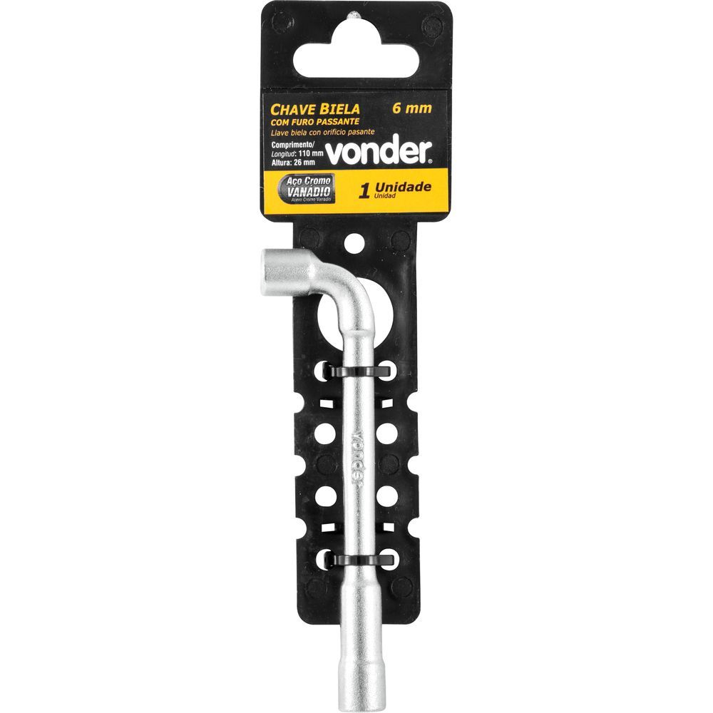 Chave Biela com Furo Passante 6 mm Aço Cromo Vanádio Vonder Chave Biela com Furo Passante 6 mm Aço Cromo Vanádio Vonder