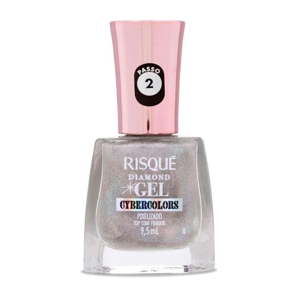 Top Coat Fixador Risqué Diamond Gel Cybercolors Pixelizado 9,5ml Top Coat Fixador Risqué Diamond Gel Cybercolors Pixelizado 9,5ml