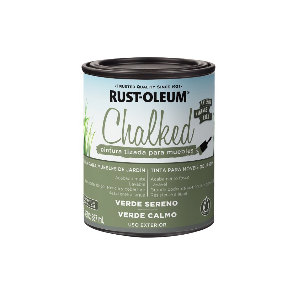 Chalked Tinta Efeito Giz à Base de Água para Exterior Verde Calmo Rust Oleum Chalked Tinta Efeito Giz à Base de Água para Exterior Verde Calmo Rust Oleum