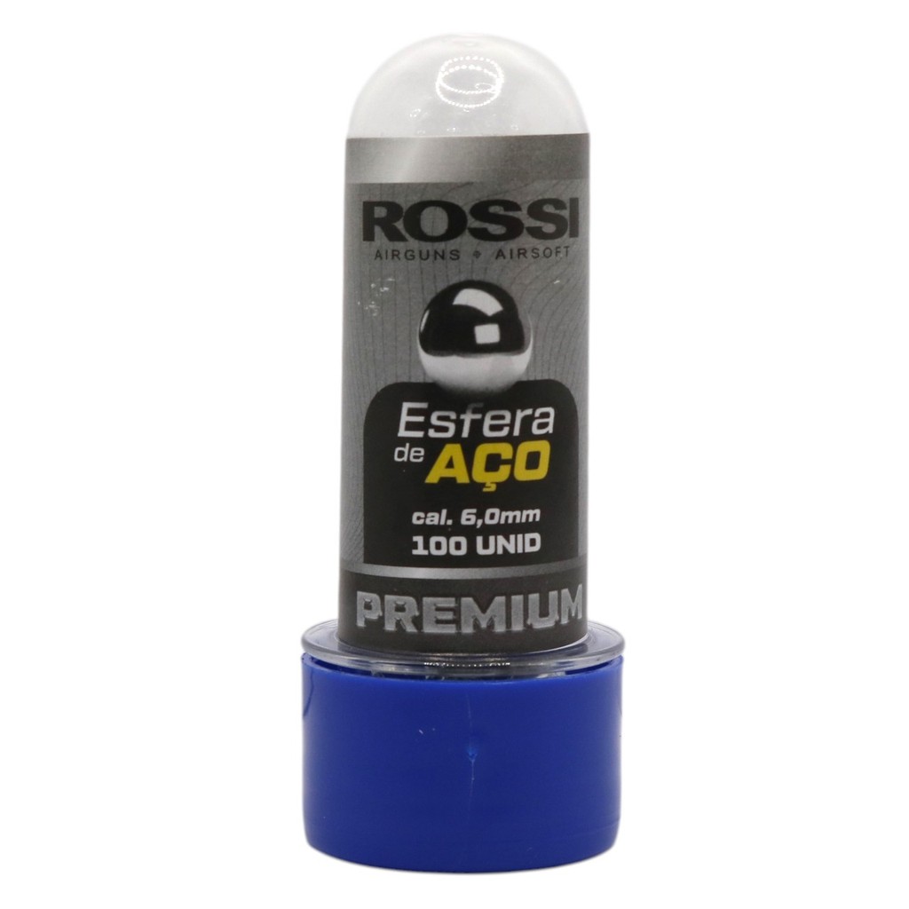 Esferas de Aço Premium Rossi Cal. 6mm 100 unidades – Tubete Esferas de Aço Premium Rossi Cal. 6mm 100 unidades – Tubete