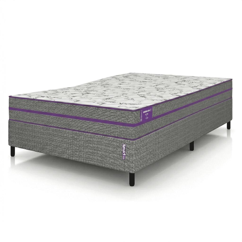 Cama Box + Colchão Casal Smartz Ortovip Espuma D45 Ortopédico Extra Firme Antiácaro Suporte até 90kg Cama Box + Colchão Casal Smartz Ortovip Espuma D45 Ortopédico Extra Firme Antiácaro Suporte até 90kg