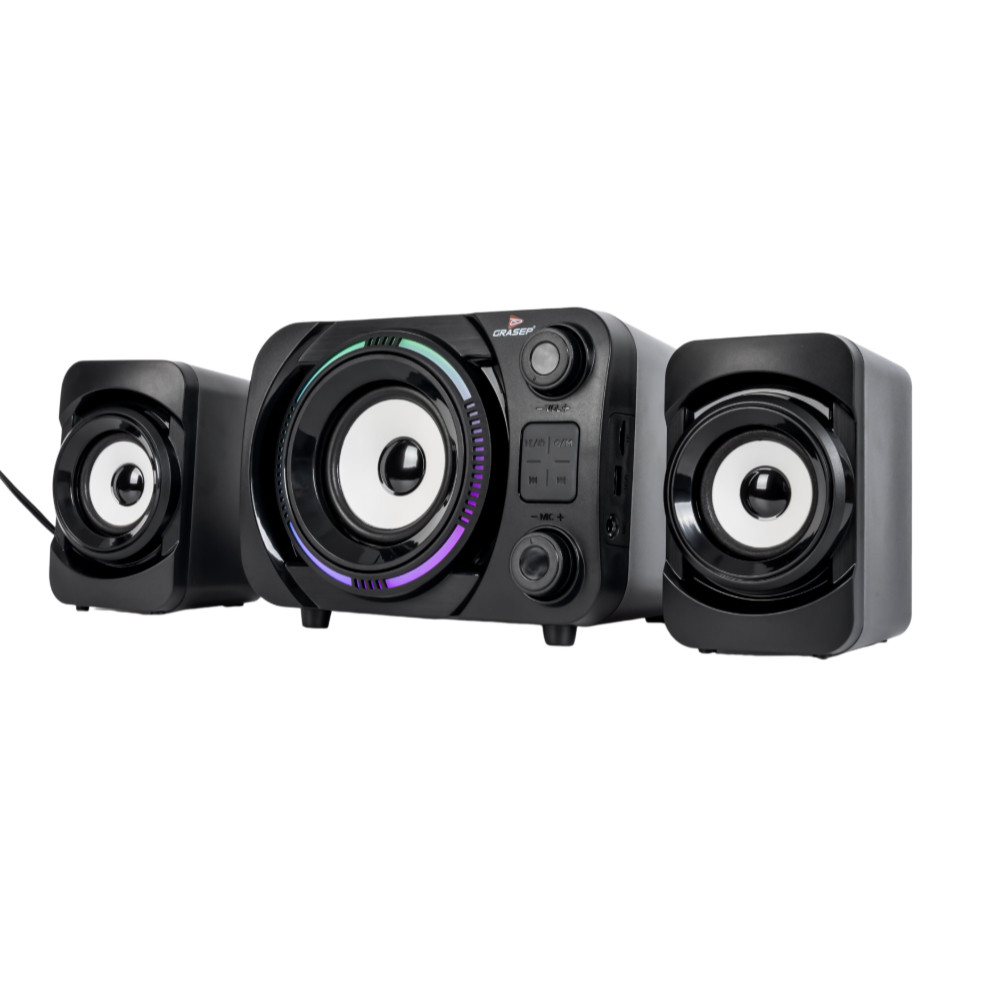 Caixa de Som Bluetooth 2.1 Subwoofer RGB 18W USB AUX FM Grasep D-GP301 BT