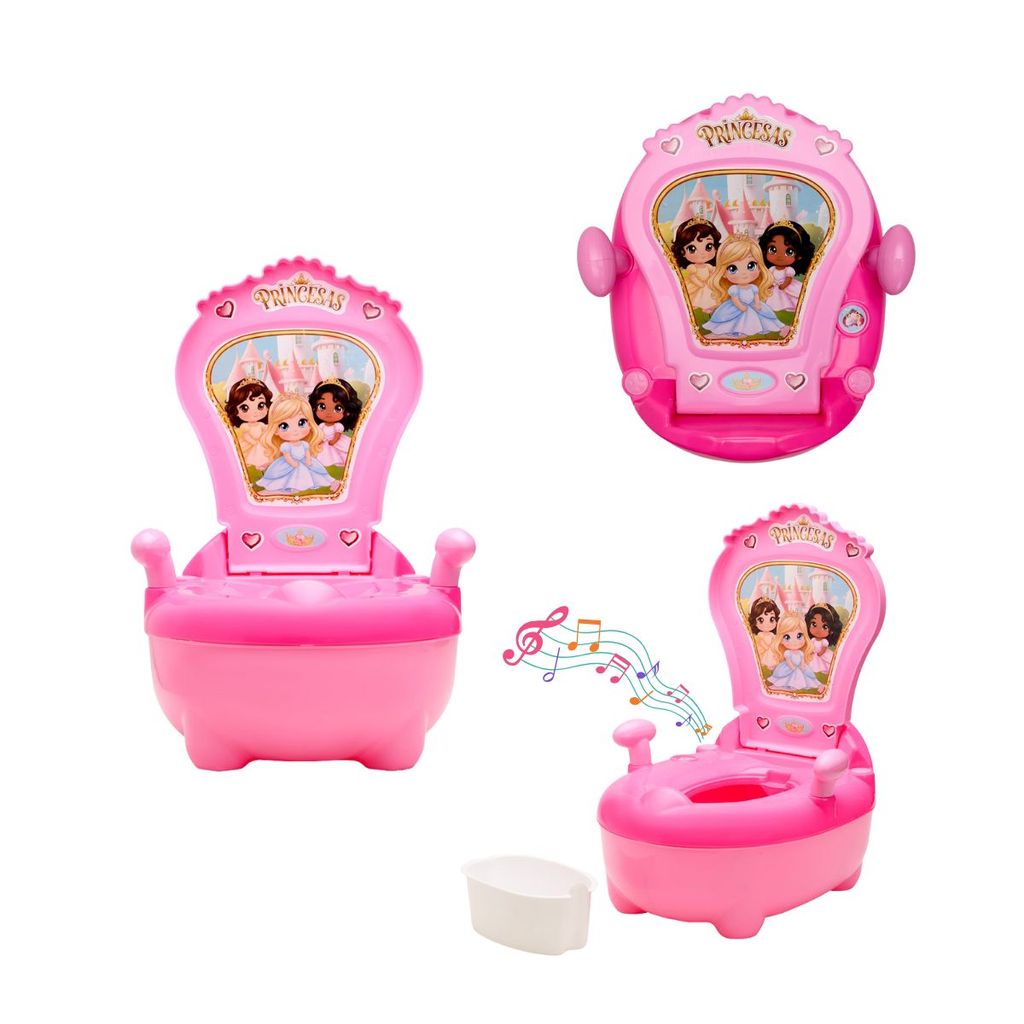 Troninho Penico Infantil Musical Princesas Rosa Maxi Baby Troninho Penico Infantil Musical Princesas Rosa Maxi Baby