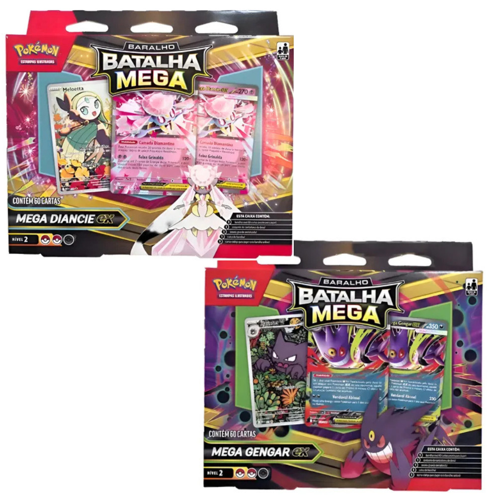 Cartas Pokémon Batalha Mega Ex com 60 Cards – Copag Cartas Pokémon Batalha Mega Ex com 60 Cards – Copag