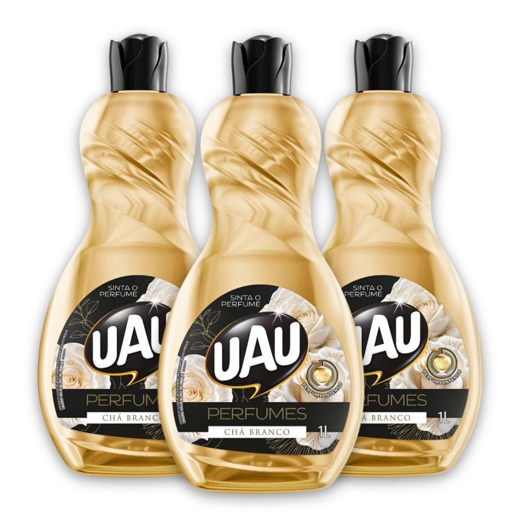 Kit 3un Limpador 1L UAU Perfume Chá Branco Kit 3un Limpador 1L UAU Perfume Chá Branco