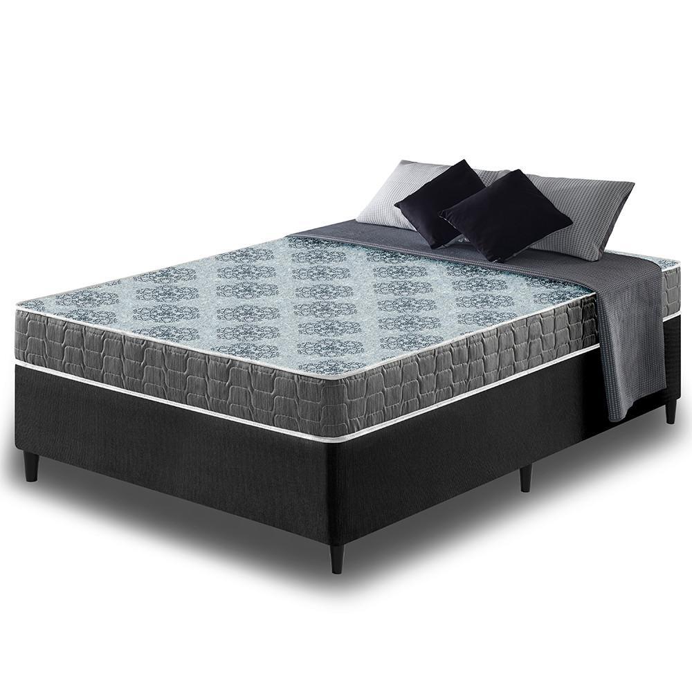 Cama Box Viúva Preto + Colchão Espuma D23 Zidi Washington 128x188x51cm Cama Box Viúva Preto + Colchão Espuma D23 Zidi Washington 128x188x51cm