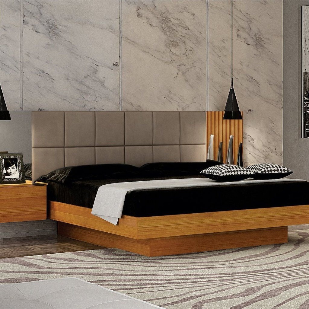 Cama Casal/queen Cabeceira com 2 Mesas de Apoio Braga Cinamomo Cama Casal/queen Cabeceira com 2 Mesas de Apoio Braga Cinamomo