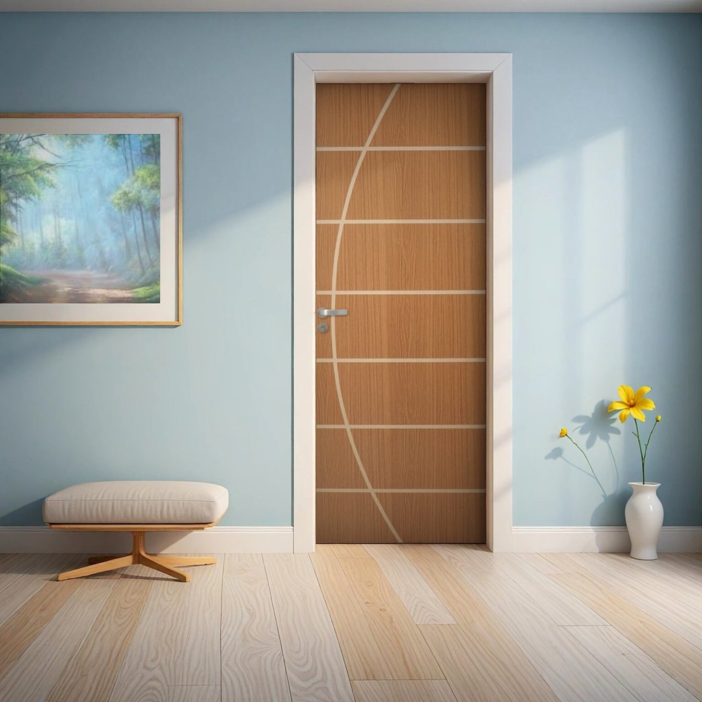 Folha de Porta Madeira Decorada 210x90cm Espessura 3,5cm Neblina MGM Mogno Folha de Porta Madeira Decorada 210x90cm Espessura 3,5cm Neblina MGM Mogno