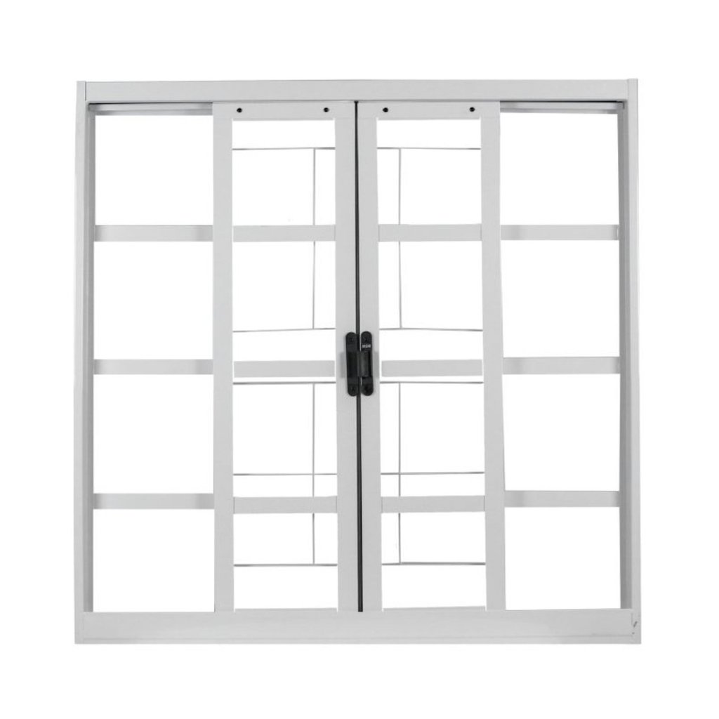Janela de Aço de Correr 100x120cm 4 Folhas com Grade Minas Sul MGM Janela de Aço de Correr 100x120cm 4 Folhas com Grade Minas Sul MGM