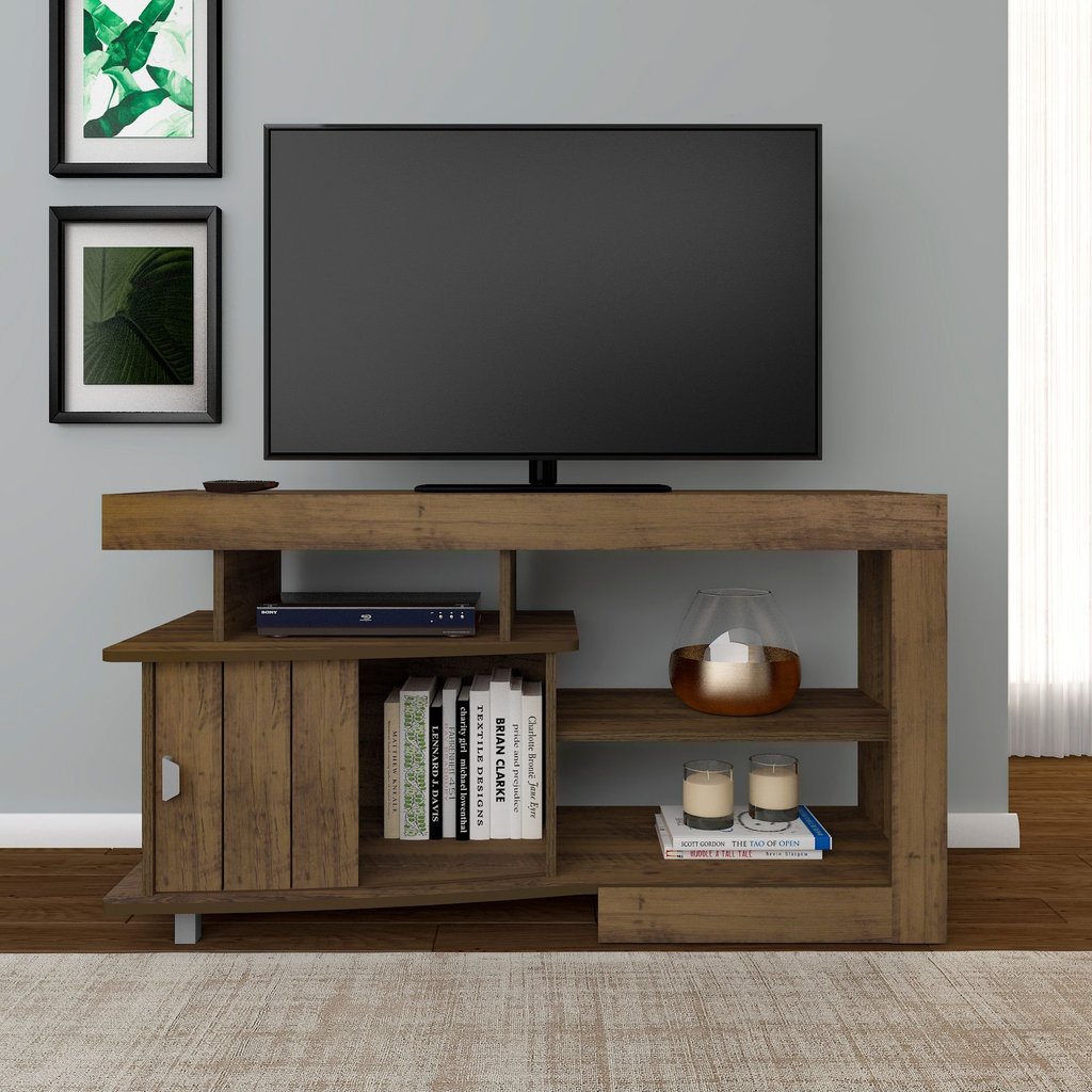 Rack Moderno para TV até 50 Polegadas MDF 122cm 1 Porta Royal Pinho Rack Moderno para TV até 50 Polegadas MDF 122cm 1 Porta Royal Pinho