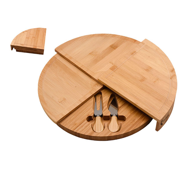Tábua Petisqueira Queijo 3 Peças Bambu 37cm Kenya Marrom Tábua Petisqueira Queijo 3 Peças Bambu 37cm Kenya Marrom