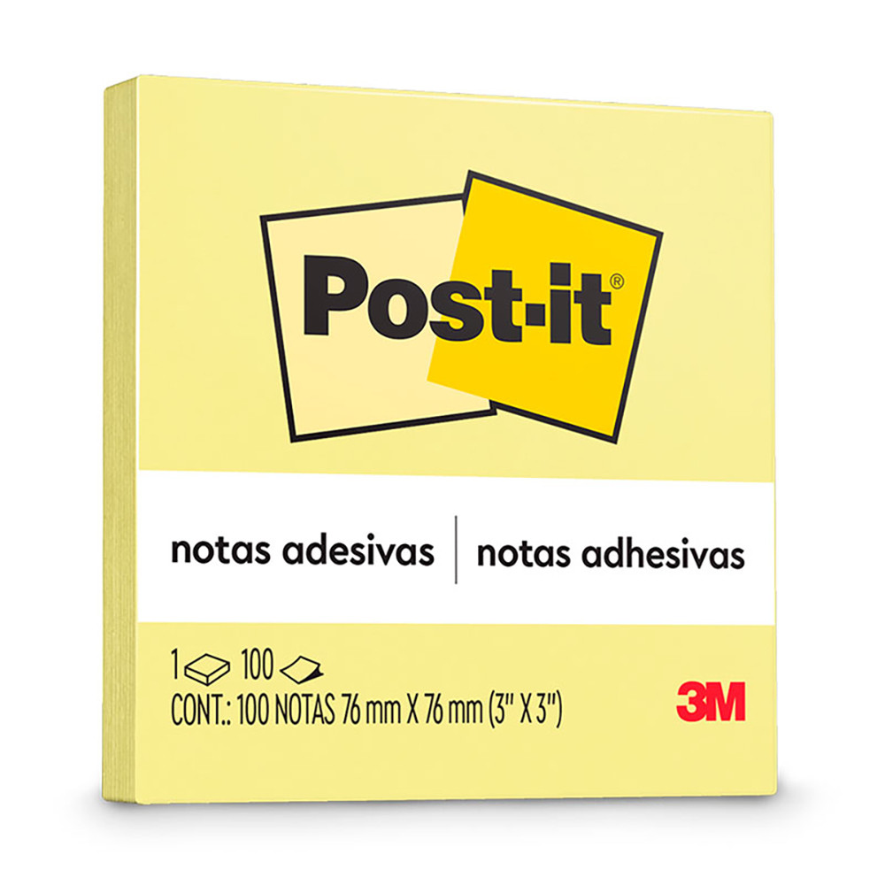 Bloco de notas super adesivas Post-it Amarelo 76x76mm 100 folhas 3M Bloco de notas super adesivas Post-it Amarelo 76x76mm 100 folhas 3M