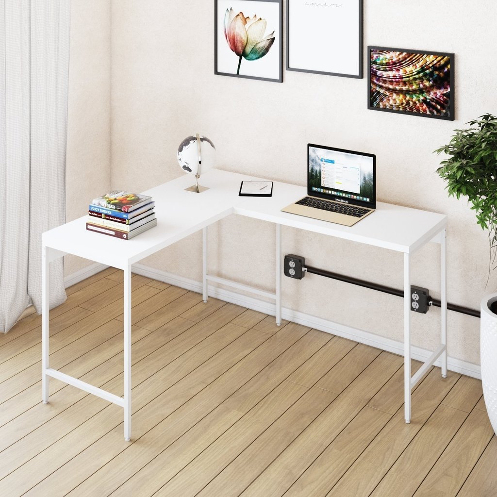 Escrivaninha Mesa Escritório em L Estilo Active 120cm Industrial Yescasa Branco/Branco Chess Escrivaninha Mesa Escritório em L Estilo Active 120cm Industrial Yescasa Branco/Branco Chess