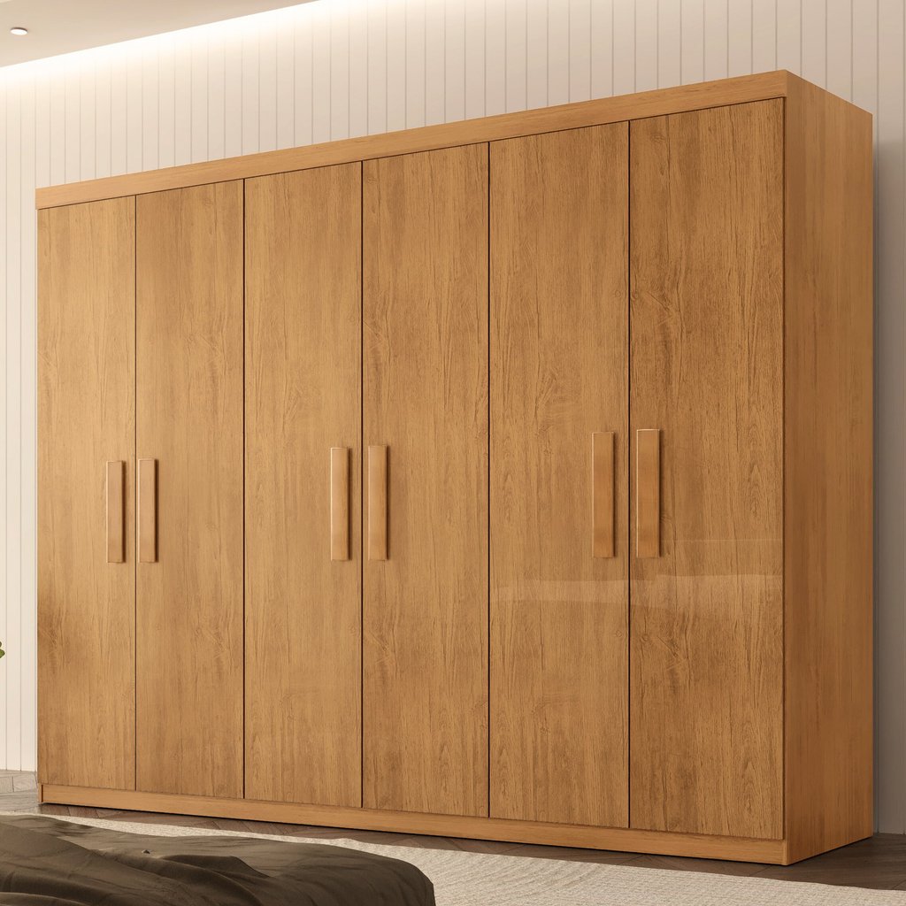 Guarda Roupa Casal 6 Portas 2 Gavetas MDF Petra Imbuia Guarda Roupa Casal 6 Portas 2 Gavetas MDF Petra Imbuia