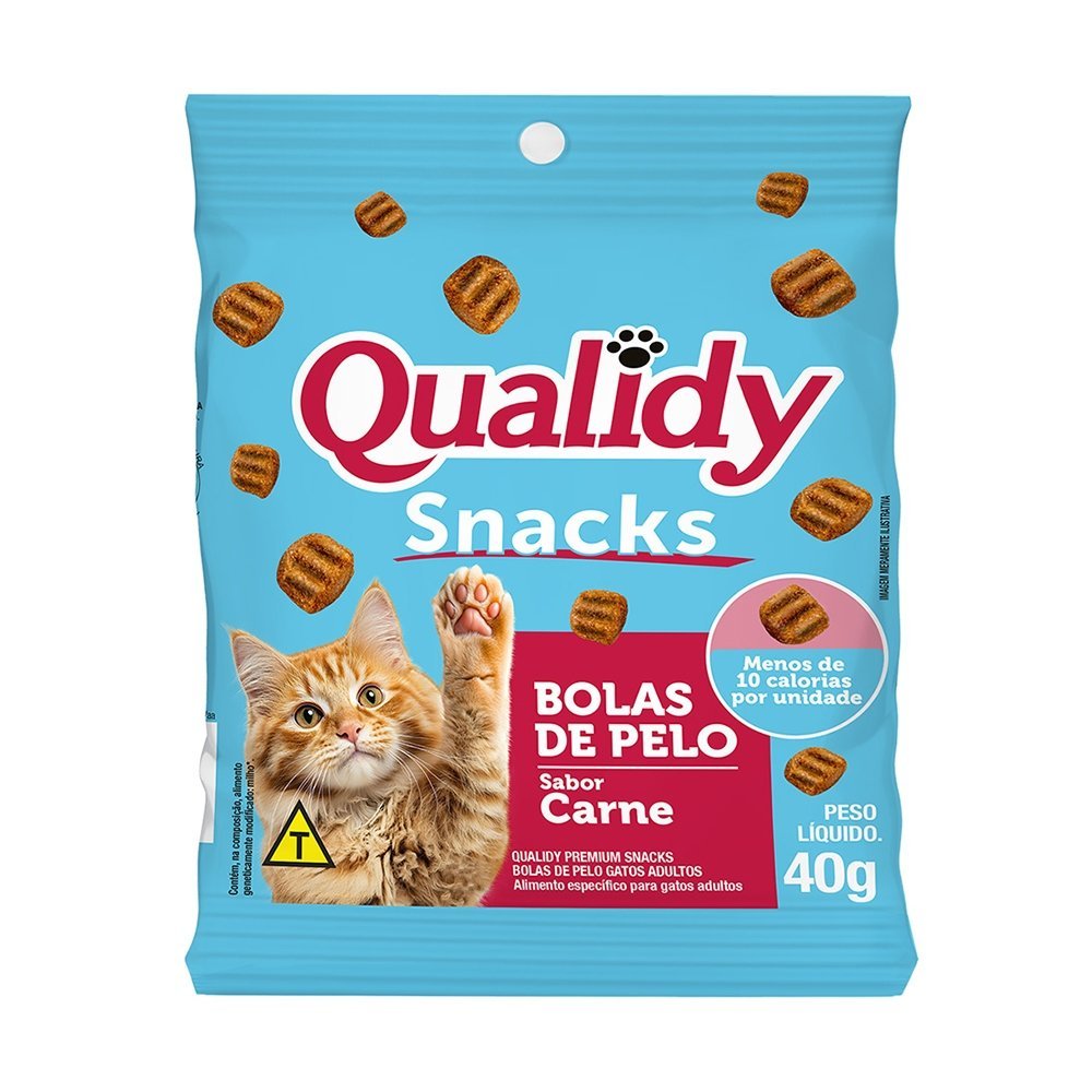 Snacks Ração Qualidy para Gato Bolas de Pelo Sabor Carne – Embalagem com 12 Unidades Snacks Ração Qualidy para Gato Bolas de Pelo Sabor Carne – Embalagem com 12 Unidades