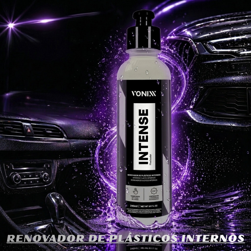 INTENSE Vonixx 240ml – Renovador de Plásticos com Brilho e Proteção UV INTENSE Vonixx 240ml – Renovador de Plásticos com Brilho e Proteção UV