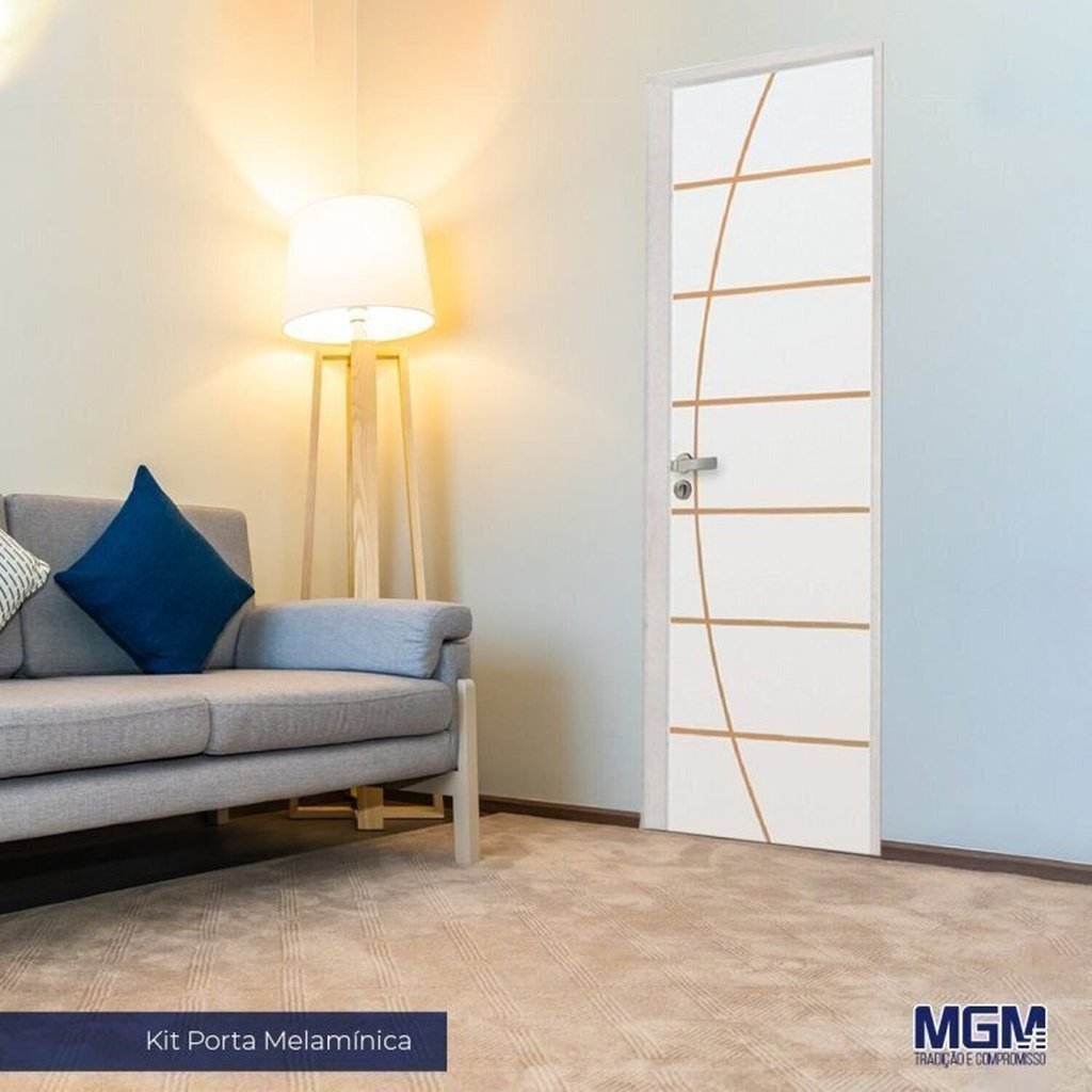 2 Kits Porta de Madeira Decorada 215x75cm com Batente de Aço 6cm Neblina 2 Kits Porta de Madeira Decorada 215x75cm com Batente de Aço 6cm Neblina
