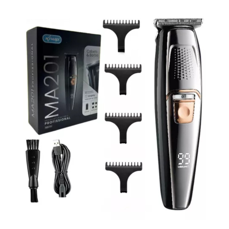 Maquina de Cortar Cabelo Aço Inoxídavel Sem Fio KP-MA201 Maquina de Cortar Cabelo Aço Inoxídavel Sem Fio KP-MA201