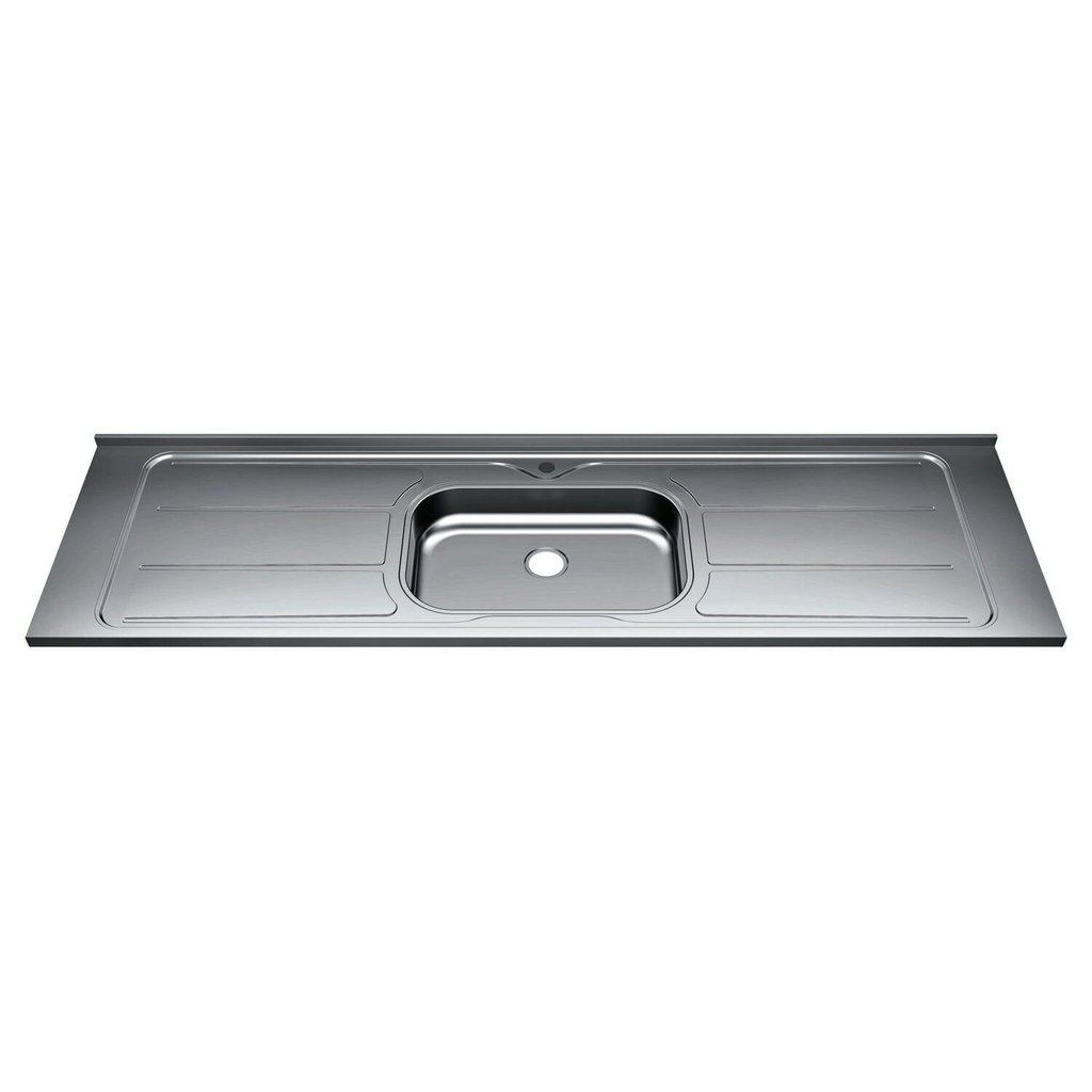Pia de Cozinha em Aço Inox de 200cm X 56cm Concretada sem Válvula Plus 30 Bali 200cm x 56cm