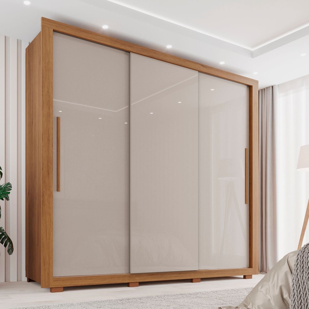 Guarda Roupa Casal 3 Portas 4 Gavetas Costa Rica Cinamomo/Off-White Guarda Roupa Casal 3 Portas 4 Gavetas Costa Rica Cinamomo/Off-White