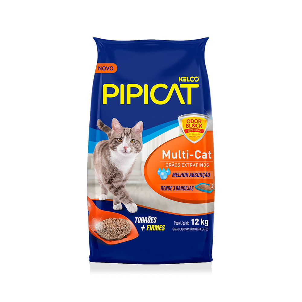 Areia Higiênica Pipicat Multi – Cat para Gato 12Kg Areia Higiênica Pipicat Multi – Cat para Gato 12Kg