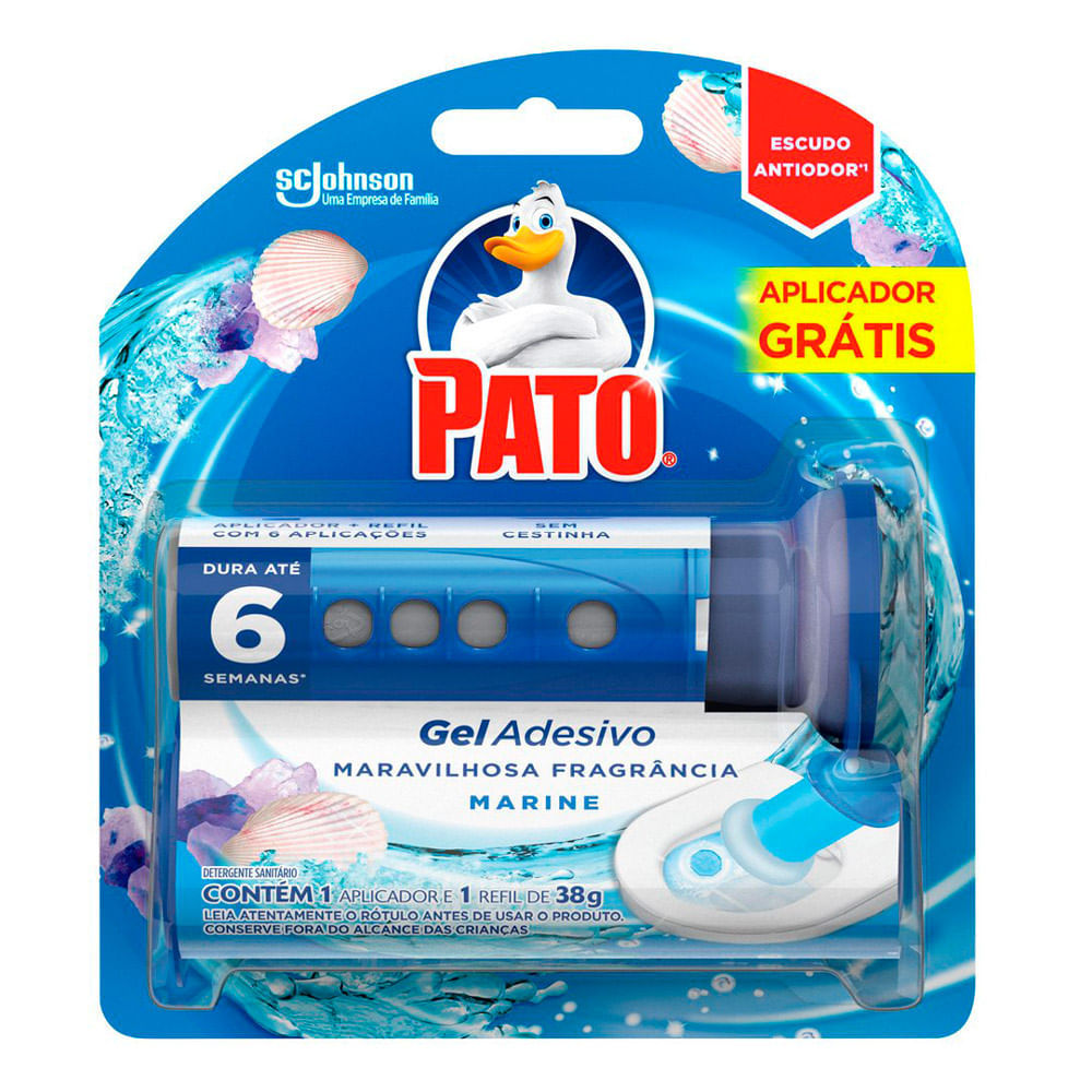Desodorizador Sanitário Pato Gel Adesivo Marine 38g Ganhe Aplicador Desodorizador Sanitário Pato Gel Adesivo Marine 38g Ganhe Aplicador
