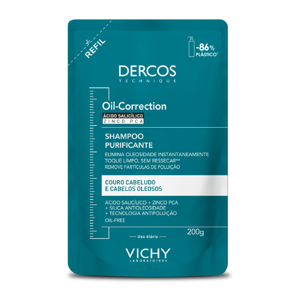 Dercos Vichy Shampoo Purificante Oil-Correction Refil 200g Dercos Vichy Shampoo Purificante Oil-Correction Refil 200g
