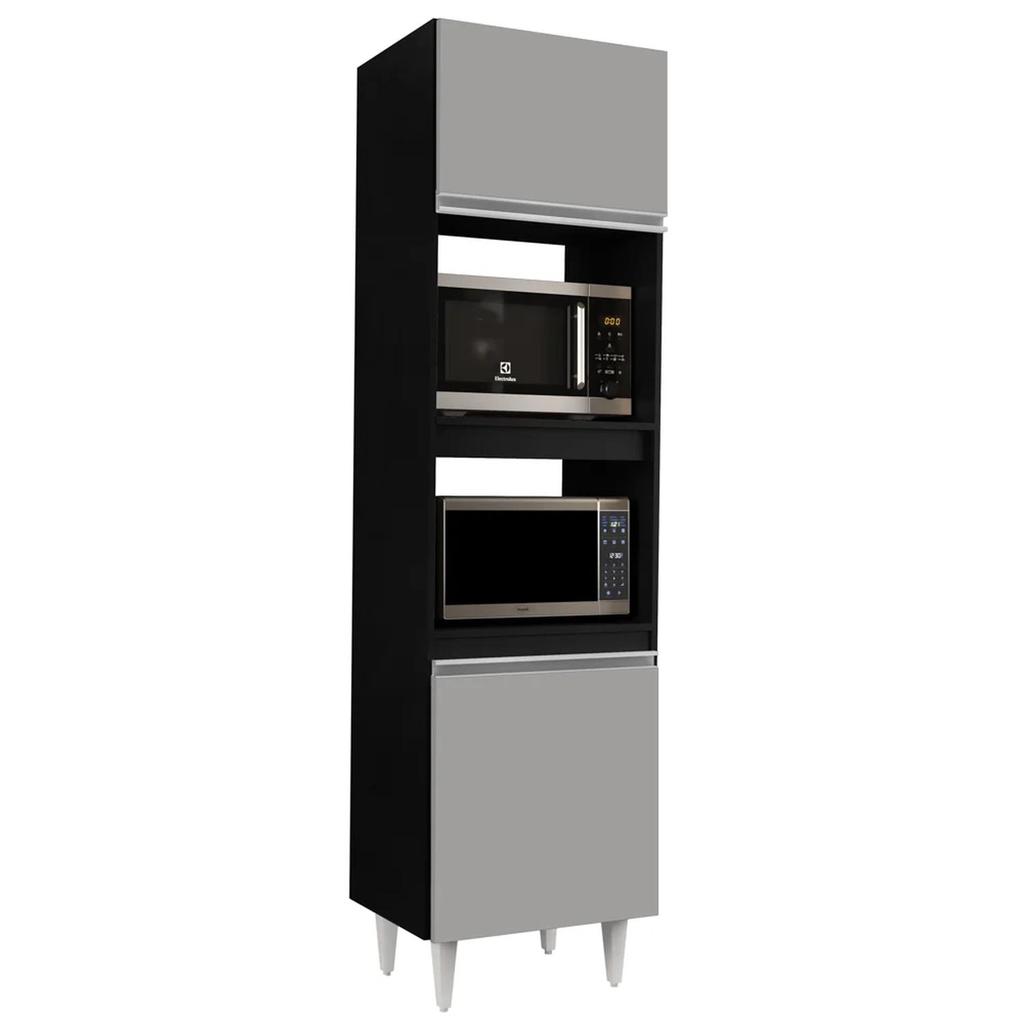 Paneleiro Cozinha Torre Quente 56cm Colorado Preto/Cinza – Lumil Móveis Paneleiro Cozinha Torre Quente 56cm Colorado Preto/Cinza – Lumil Móveis