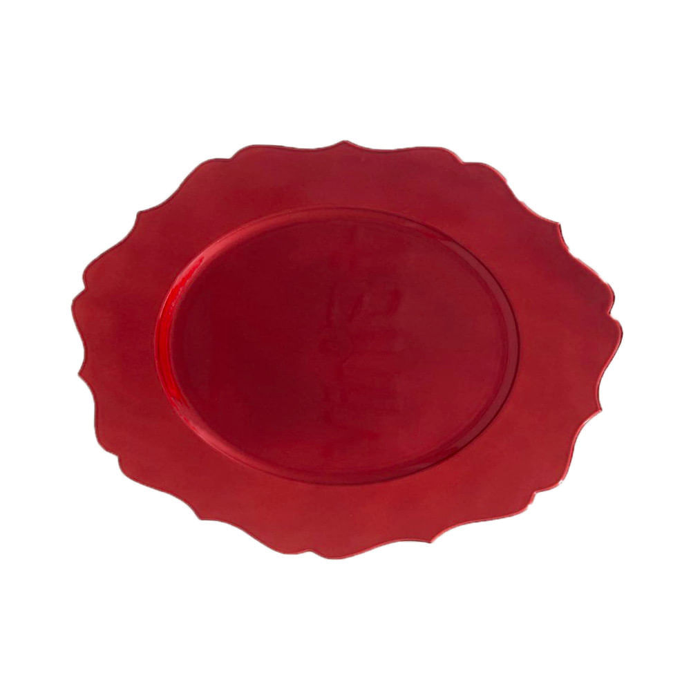 Sousplat de Plástico Le Clássico Vermelho 33cm Sousplat de Plástico Le Clássico Vermelho 33cm