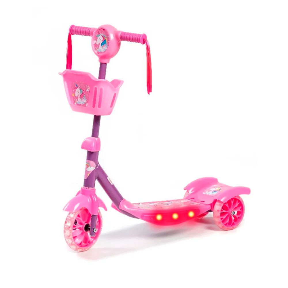 Patinete 3 Rodas c/ Cesta Rosa CV192317 Patinete 3 Rodas c/ Cesta Rosa CV192317