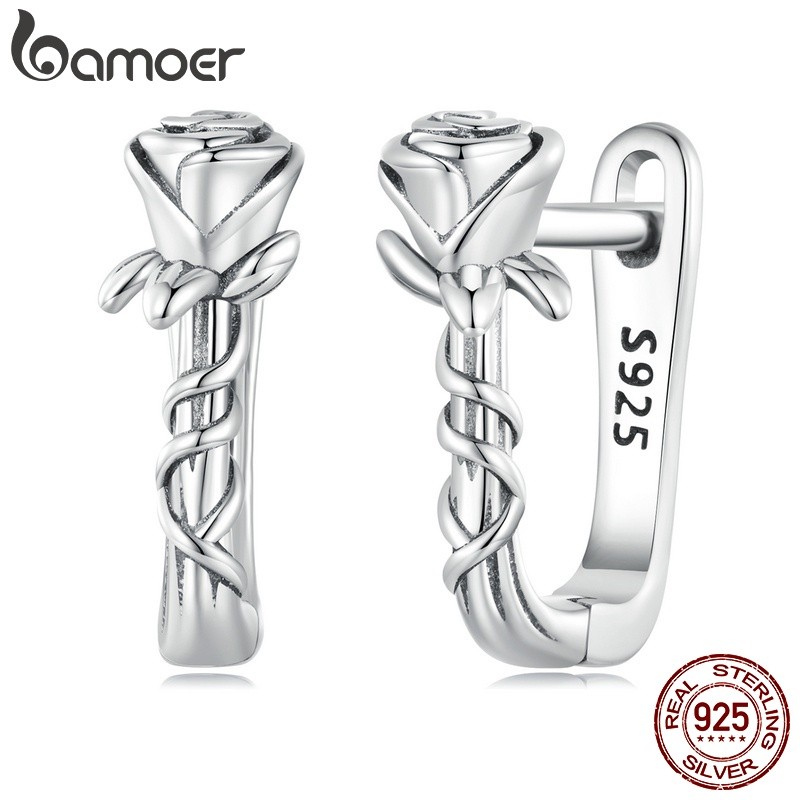 Brinco Bamoer De Prata Esterlina 925 Bijuteria Fashion Para Meninas Brinco Bamoer De Prata Esterlina 925 Bijuteria Fashion Para Meninas