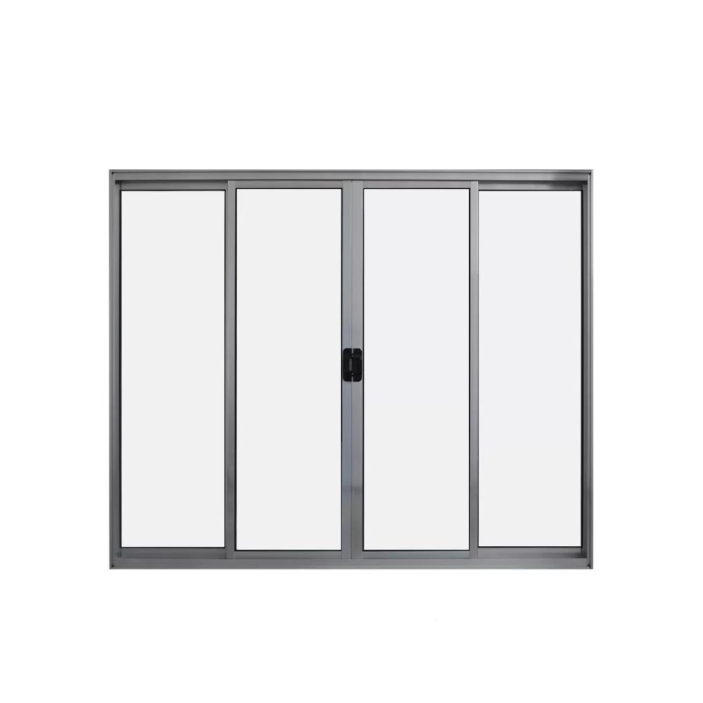 Janela de Alumínio de Correr 100x150cm 4 Folhas Hale Esquadrias Prata Janela de Alumínio de Correr 100x150cm 4 Folhas Hale Esquadrias Prata