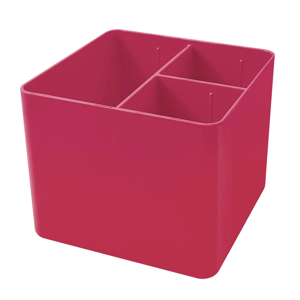 Porta-Objetos Full Collor Dello Pink com 3 Divisórias Porta-Objetos Full Collor Dello Pink com 3 Divisórias