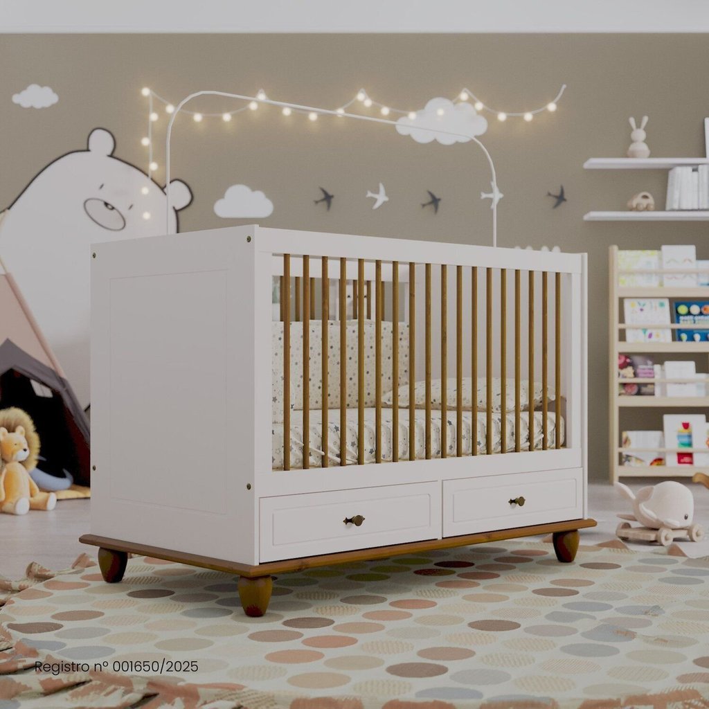 Berço Vira Cama em Mdf 96cm X 79,5cm Joy Berço Vira Cama em Mdf 96cm X 79,5cm Joy