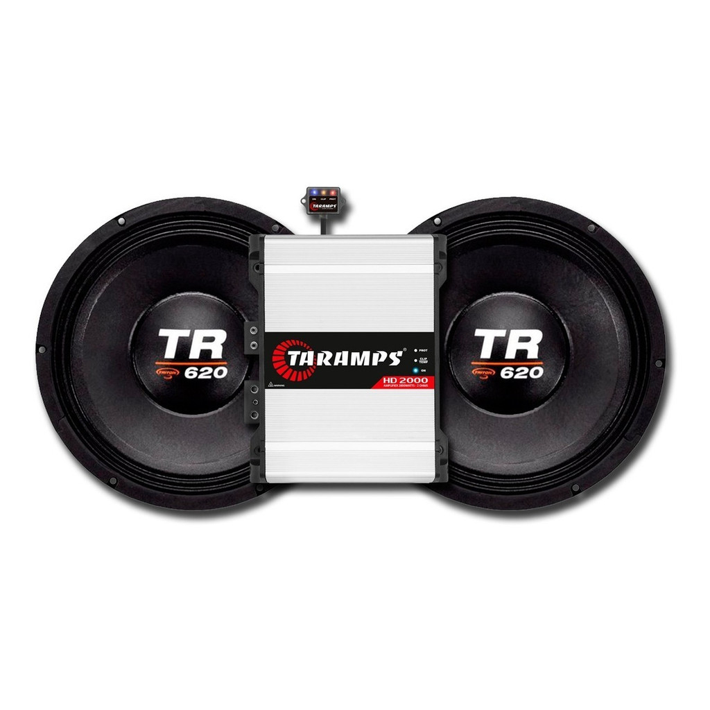 KIT 2 ALTO FALANTE TR 620 4 OHMS 12 POL + HD 2000 TARAMPS KIT 2 ALTO FALANTE TR 620 4 OHMS 12 POL + HD 2000 TARAMPS