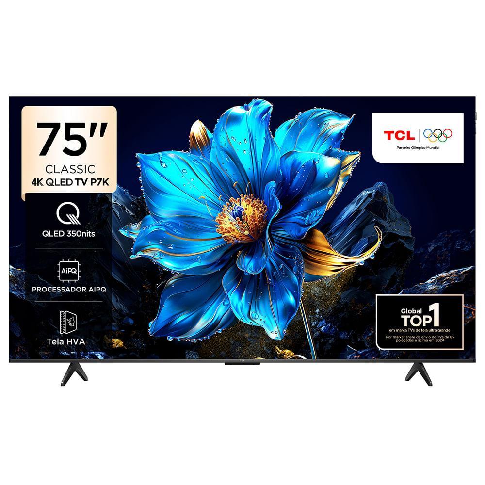 Smart TV 4K TCL Classic QLED 75” Polegadas com HDMI 2.1, Dolby Vision, Dolby Atmos e Wi-Fi Dual Band – 75P7K Smart TV 4K TCL Classic QLED 75” Polegadas com HDMI 2.1, Dolby Vision, Dolby Atmos e Wi-Fi Dual Band – 75P7K