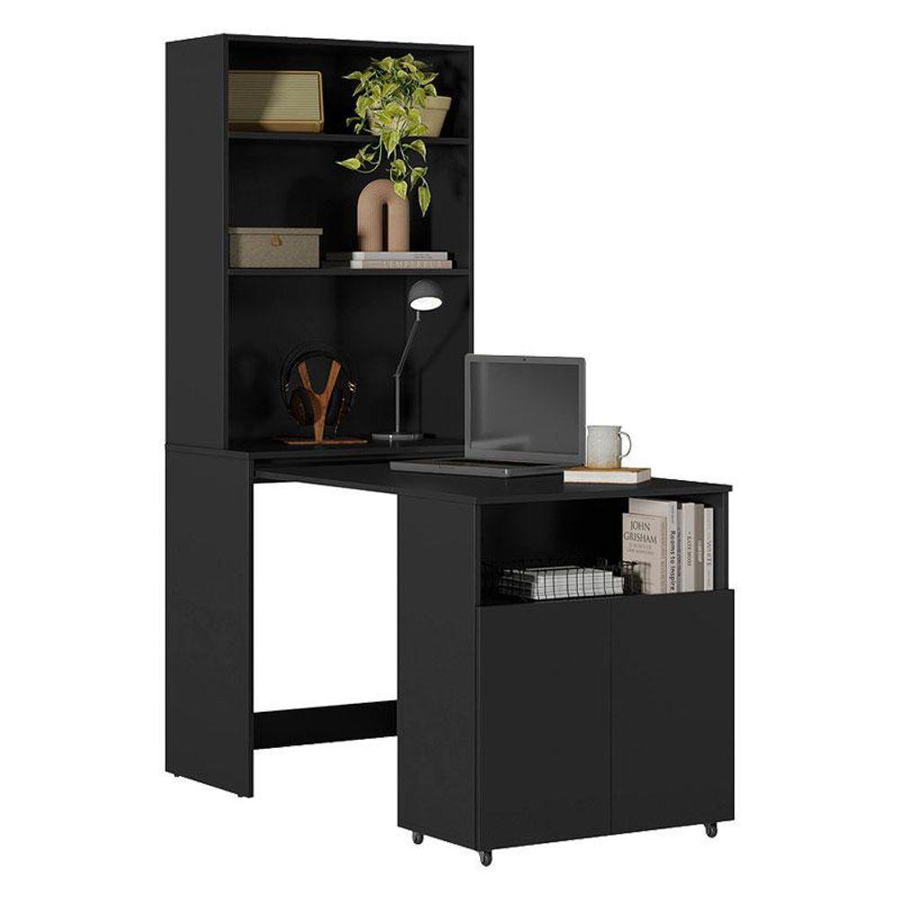 Armário Multifuncional Com Escrivaninha Retrátil Duo Preto – Kits Paraná Armário Multifuncional Com Escrivaninha Retrátil Duo Preto – Kits Paraná